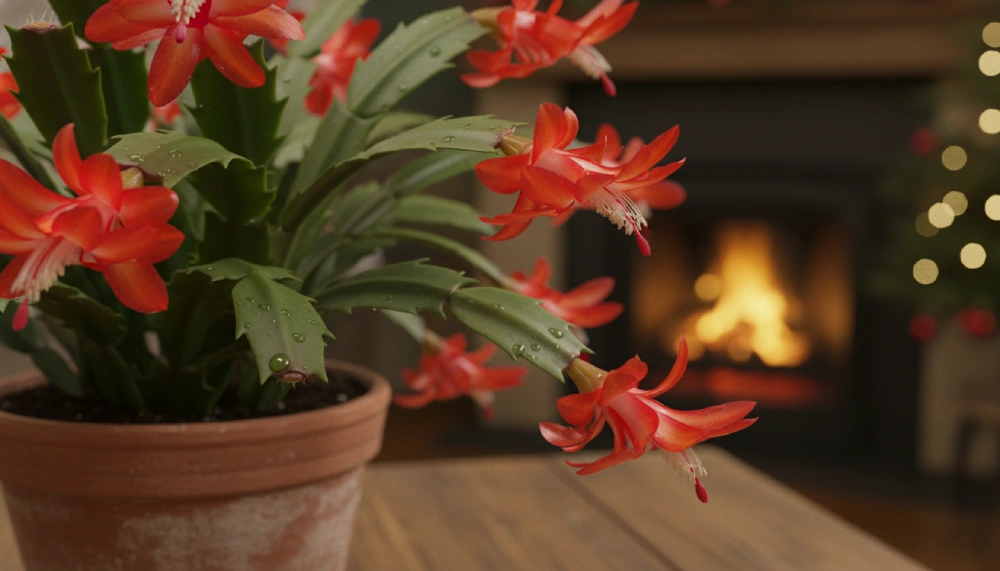 Comparativa visual de los cladodios de Schlumbergera truncata (puntiagudos) y S. x buckleyi (redondeados).