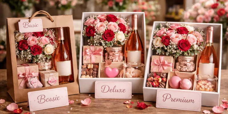 28-01-2026-2 Packaging profesional para floristería con compartimentos para complementos.