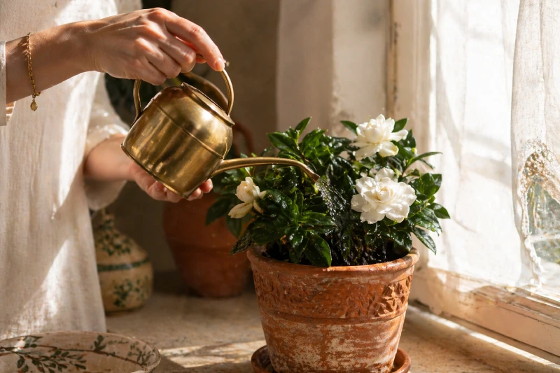 Riego y cuidados correctos de la gardenia en maceta