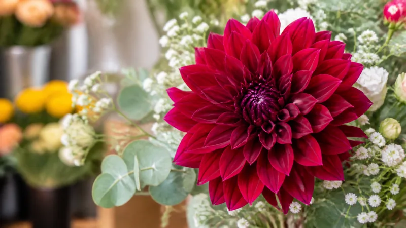 dahlias-flor-cortada-01-dalia-focal Dalia como flor protagonista en una composición de floristería